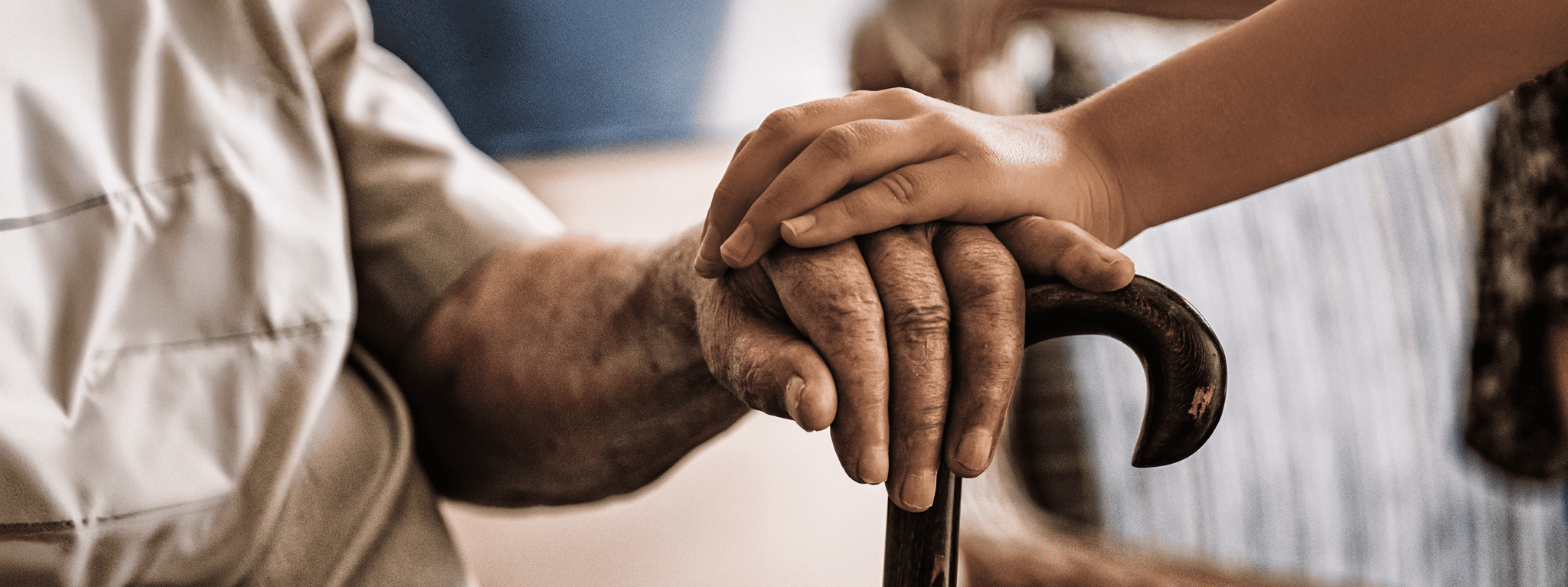 Seniors holding hands