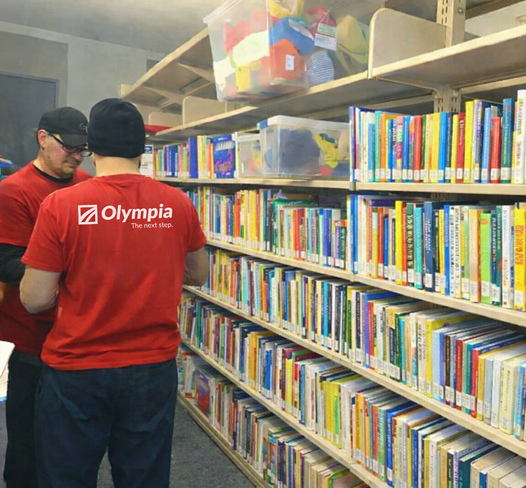 Olympia Moving staffs preparing for a commercial move