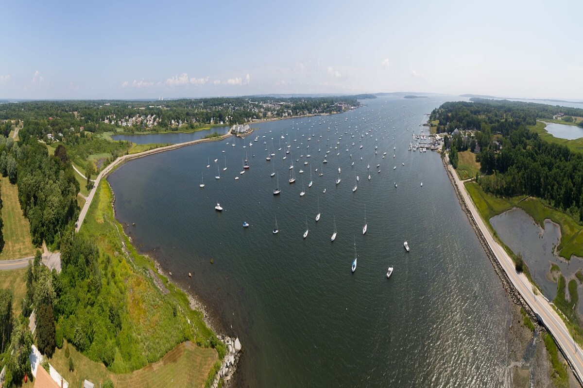 Bristol harbor panorama Rhode Island