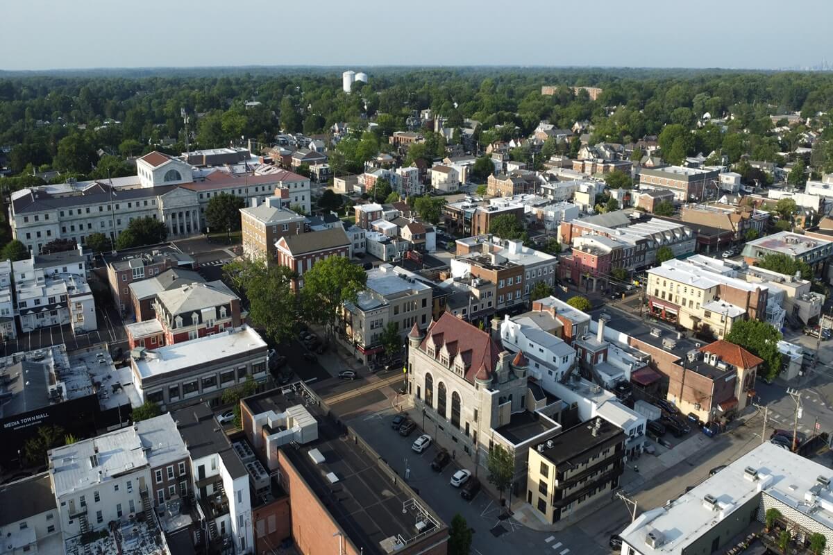 aerial view of Media Pennsylvania
