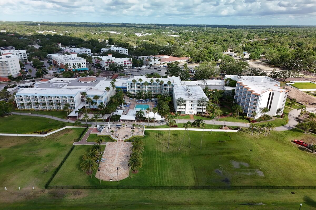 aerial view of downtown Safety Harbor Florida