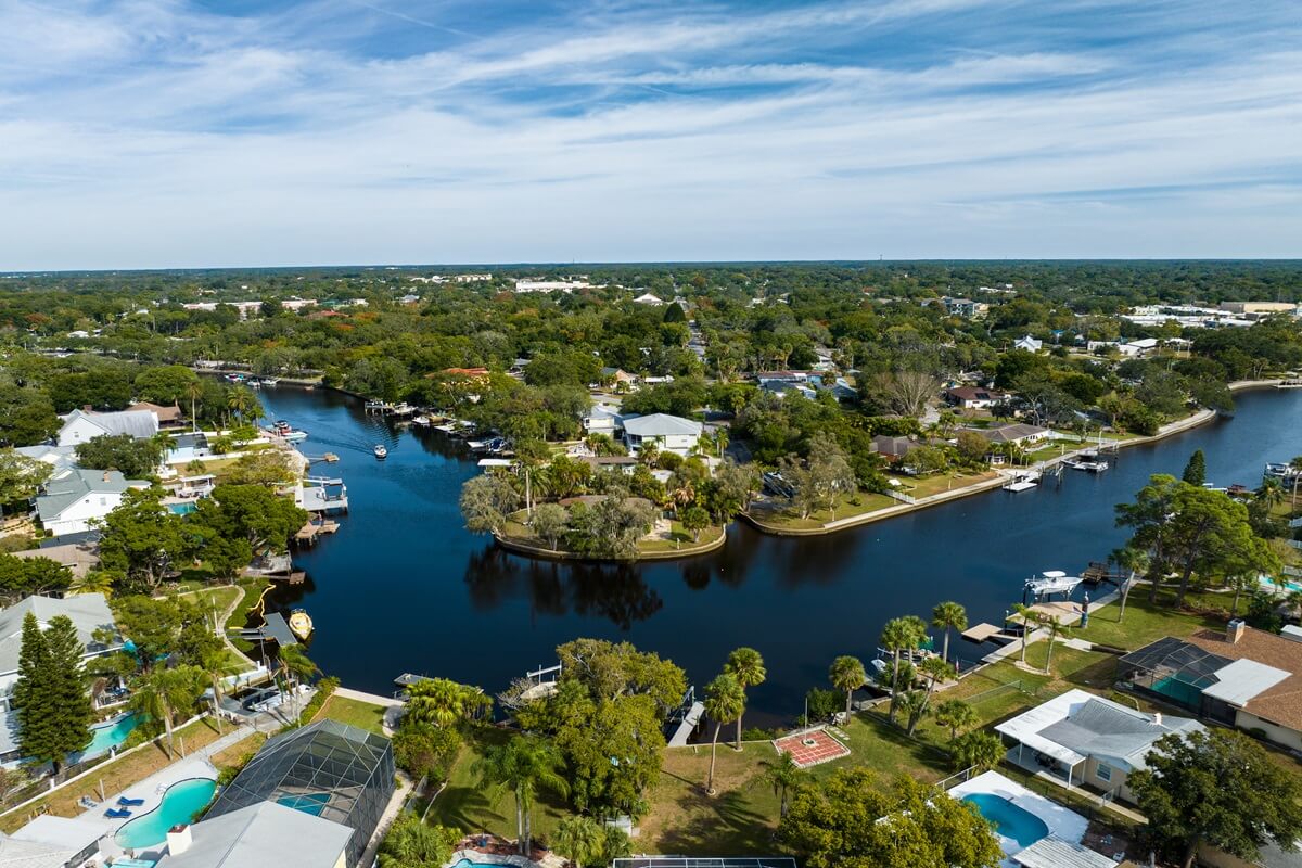 cotee river New Port Richey Florida aerial view