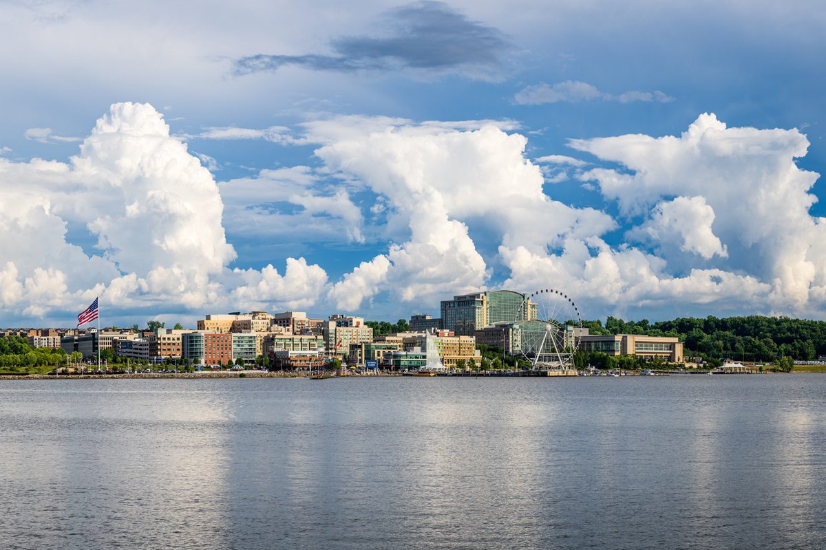 Dramatic clouds above National Harbor in Maryland