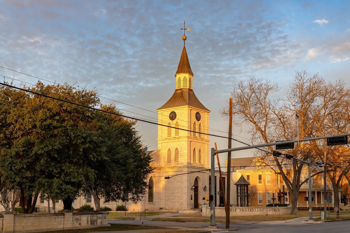first protestant church in new Braunfels Temple Texas