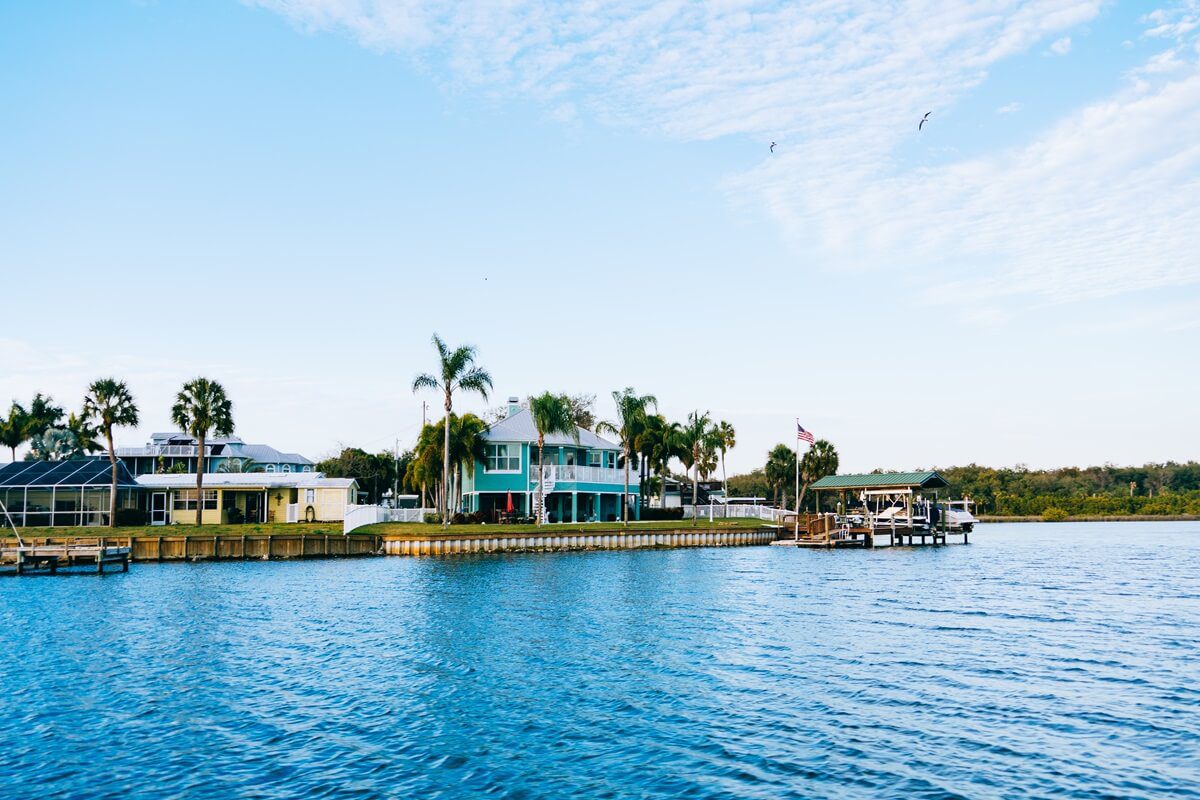 river view house and dock along little manatee river Riverview Florida